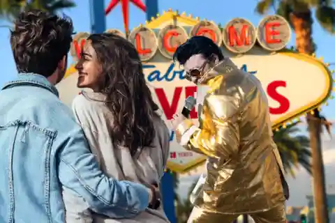 Las Vegas: Gold Elvis Vow Renewal or Wedding at Welcome Sign