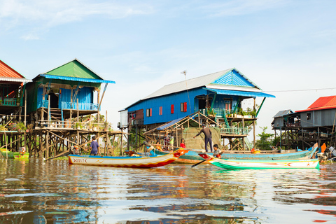 Sonnenuntergang über dem Tonle Sap See und Besuch eines schwimmenden Dorfes