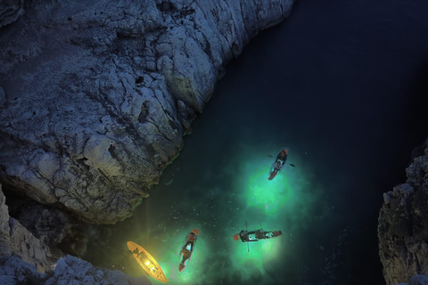 Pula: Cueva Puesta de Sol/ Tour nocturno en Kayak Transparente