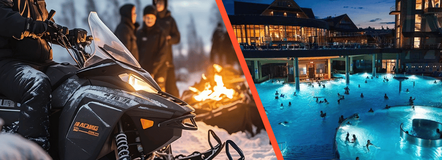 Depuis Zakopane : Excursion en motoneige avec piscines thermales et prise en charge