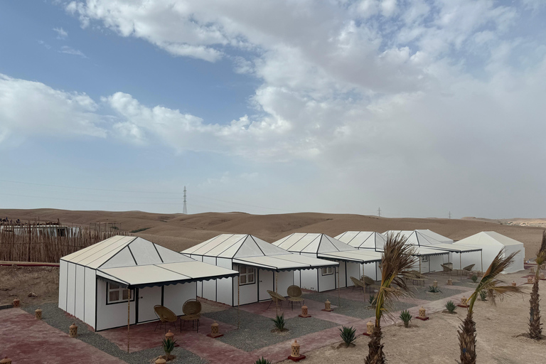 Marrakech: Overnight in Agafay Desert with Dinner & Campfire From Marrakech: Agafay Overnight with Dinner, Fire & Music