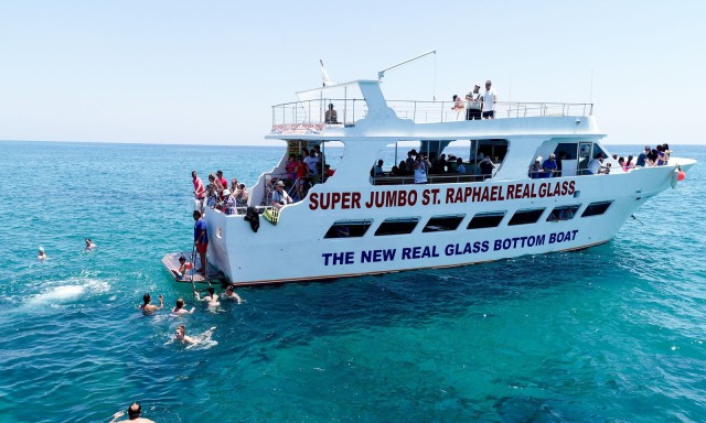 Visit Paphos Glass Bottom Boat Trip with Swimming or Snorkeling in Paphos, Cyprus