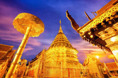 Early morning Doi Suthep with monk chanting and alms