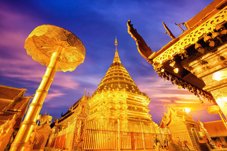 Doi Suthep au petit matin, avec des chants de moines et des aumônes