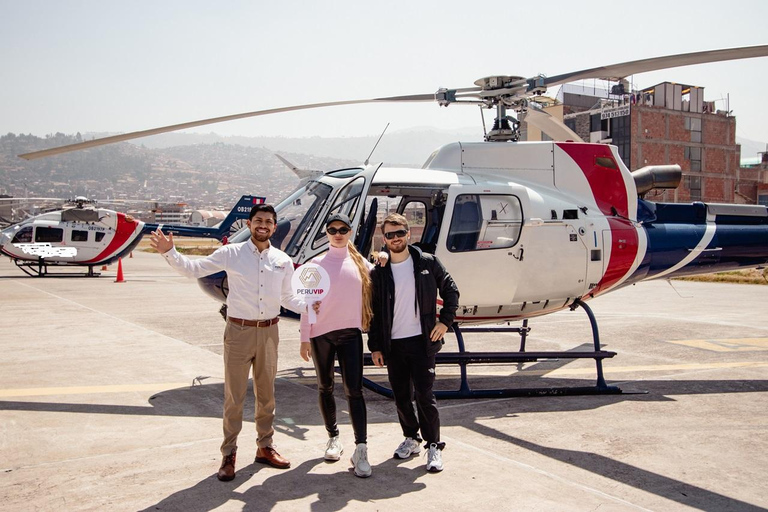 Cusco: Helikoptervlucht over de Heilige Vallei inclusief picknick