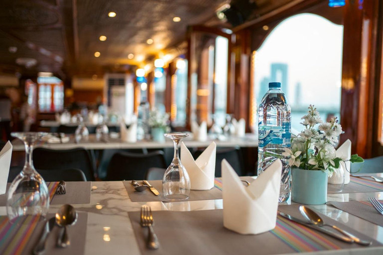 Dubai New Year's Cruise Burj Khalifa Fireworks & Dinner Upper deck with open air