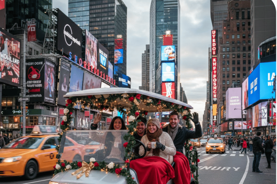 NYC: Geführte Weihnachtstour zu den Sehenswürdigkeiten im Golfwagen. Foto: GetYourGuide