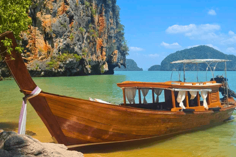 Phuket : Excursion privée de luxe en bateau à longue queue dans la baie de Phang NgaProgramme A