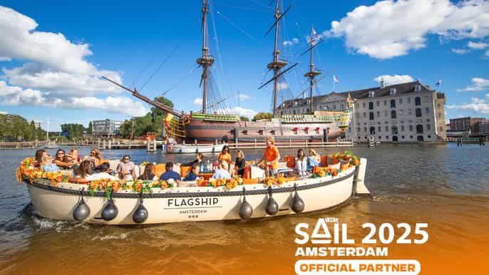 Amsterdam: Experiencia oficial SAIL en barco abierto incl. bebida