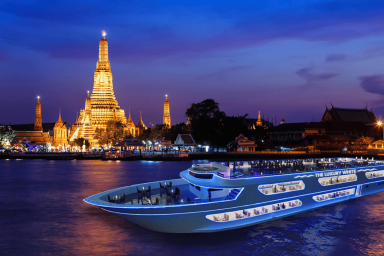 Bangkok: crucero de lujo en color blanco con bufé y entretenimientoPromoción: 4 por 3