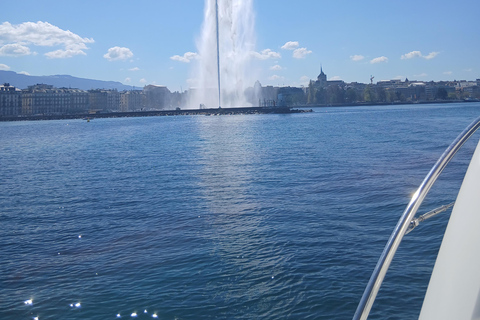 Geneva: Private Boat Cruise with Optional Fondue Private Boat day Lake Geneva (2h)