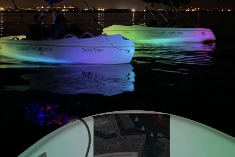 San Diego: Night date on Glow pedal Boat with Downtown views