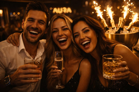 Zante: Aura Club Entry Ticket with 3 Drink Tokens Before 1AM