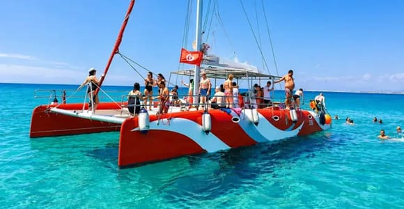 Hammamet: Catamaran Cruise with Swim Stop and Hotel Transfer