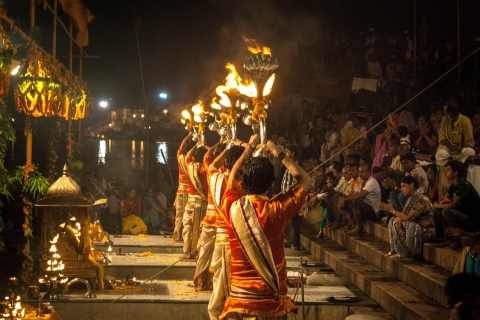 Half-Day City Tour and Evening Aarti with Boat Ride Varanasi Ganga Ghat Arti with Boat Ride Included