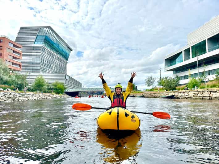 Packraft Tour on the Akerselva River Through Central Oslo