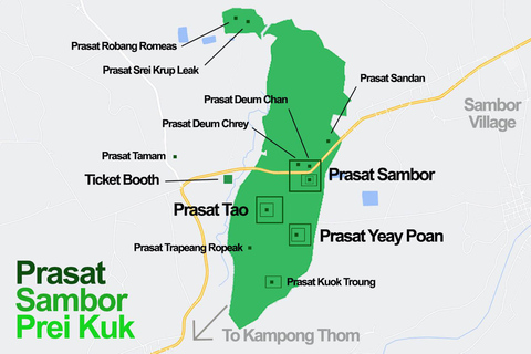 De Phnom Penh à Sambor Preikuk, Kuhak Nokor et Skun Market