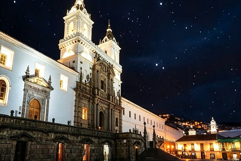 Quito: Dark tourism, Basilica, San Diego Cemetery, El Panecillo at night Quito: Necrotourism, Basilica, San Diego Cemetery, Panecillo at Night