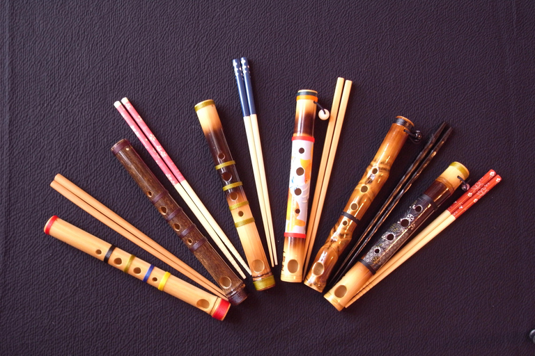 Tokio:flet z uchwytem na pałeczki,wybór,lekcja,występ na żywo