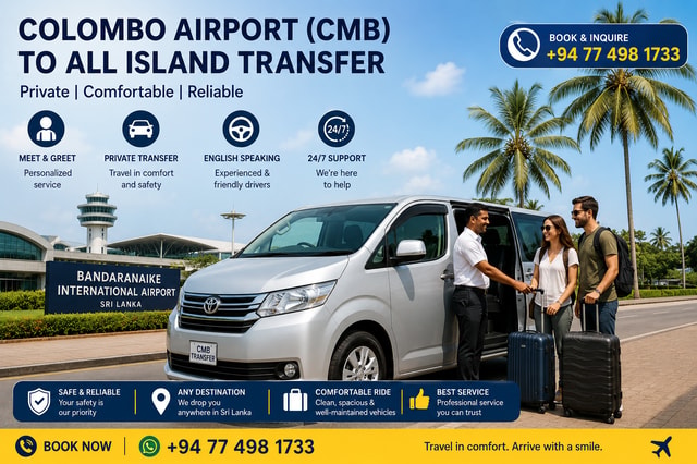 Colombo Airport (CMB) to All Island Transfer in Sri Lanka