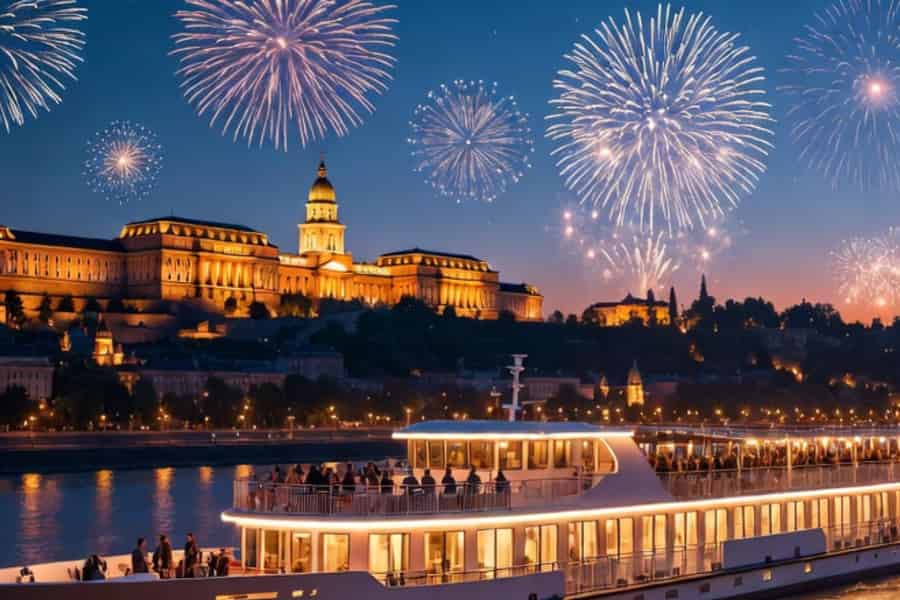 2027 gala-oudejaarsboottocht op de Donau met diner en drankjes