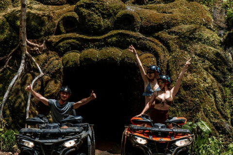 Bali: Waterfall Gorilla Cave ATV, Tubing Trip, Infinity Pool Double 250cc: Gorilla Cave ATV, Tubing - with Transfers