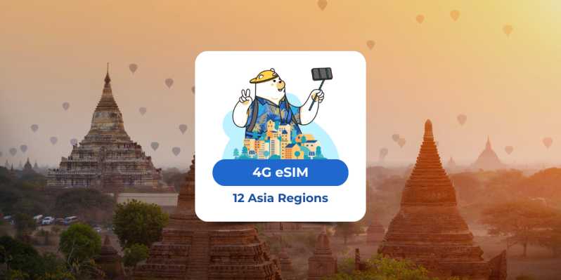 Asie : Plan de données mobiles eSIM (12 pays)