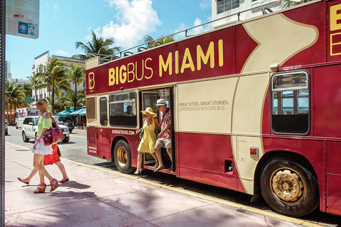 Miami: Hop-on Hop-off Sightseeing Tour by Open-top Bus 2-Day Ticket and Choice of Bay Cruise or Night Tour