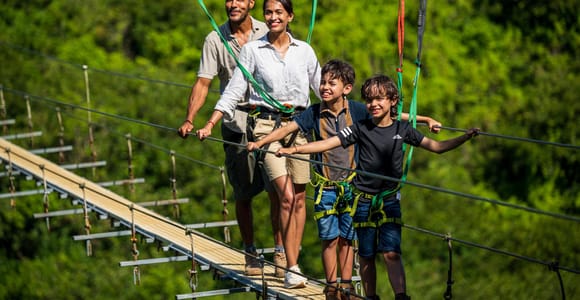 Mauritius: Nepalese Bridge 350m at Vallé Advenature Park
