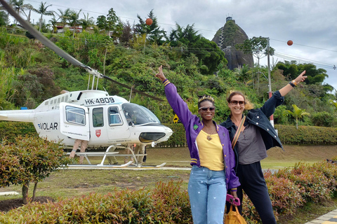 Medellín: Guatapé VIP + Helicopter Flight + Boat Ride + Piedra del Peñol