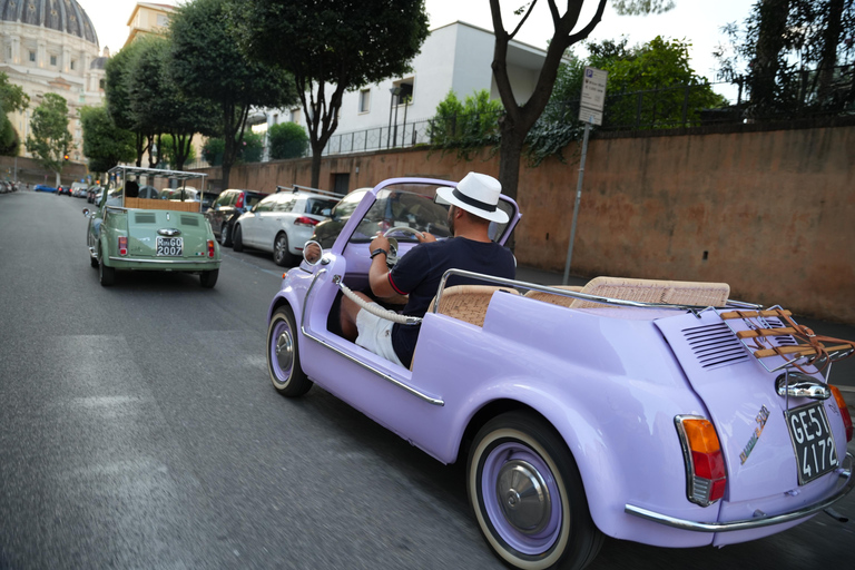 Timeless Rome: A Journey in Fiat 500 or Convertible Fiat 500 Shared Vintage Convertible Fiat 500 experience