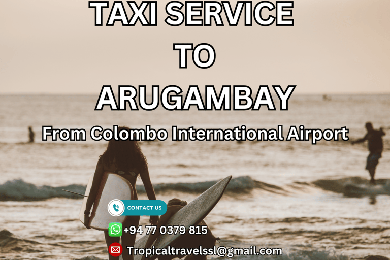 Taxi From Colombo International Airport (CMB) to ArugamBay