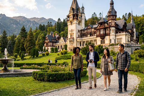 Dracula Castle, Peles Castle and Brașov Day Trip Bucharest COACH TOUR Audio guide in 24 languages