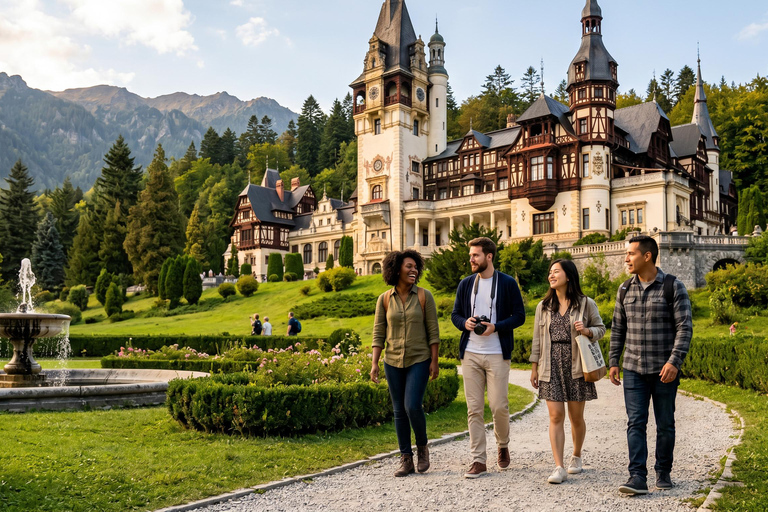 Dracula Castle, Peles Castle and Brașov Day Trip Bucharest COACH TOUR Audio guide in 24 languages