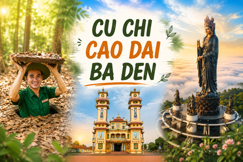 HCMC: Cu Chi Tunnels, Black Virgin Mountain & Cao Dai Temple Cu Chi Tunnels, Black Virgin Mountain, Cao Dai Temple 1 Day