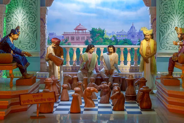 Delhi: Akshardham Temple Tour with Water & Light Show by Car Akshardham Water & Light Show with Old Delhi Tour