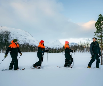 Von Tromsø aus: Tagsüber Schneeschuhwandern und Besuch des Snowparks
