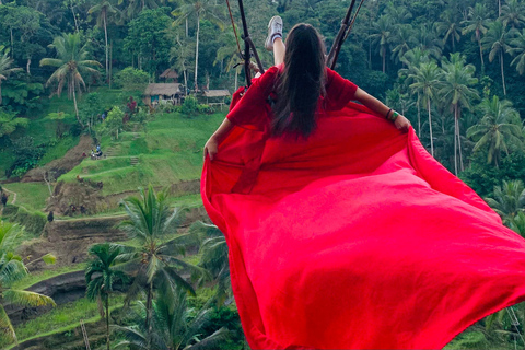 Ubud : Sacred Monkey Forest, Waterfall, Temple & Swing Tour Full-Day Tour Without Entry Fees