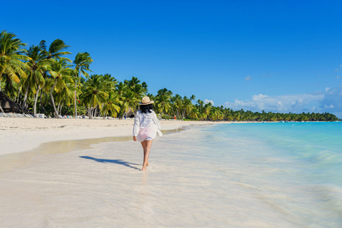 From Punta Cana: Saona Island Tour by Catamaran with Open Bar and Buffet Option with transportation from Punta Cana