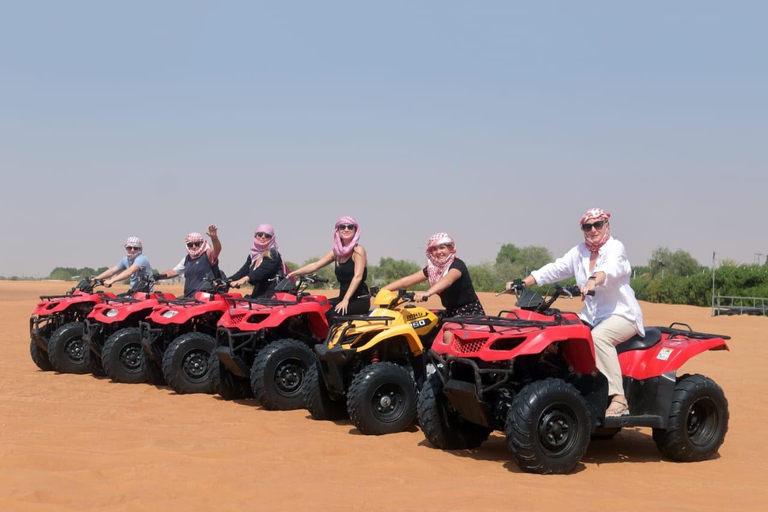 From dubai:Lahbab desert dinner combo tour with guide 5 Star dinner in dessert without dune bashing shared tour