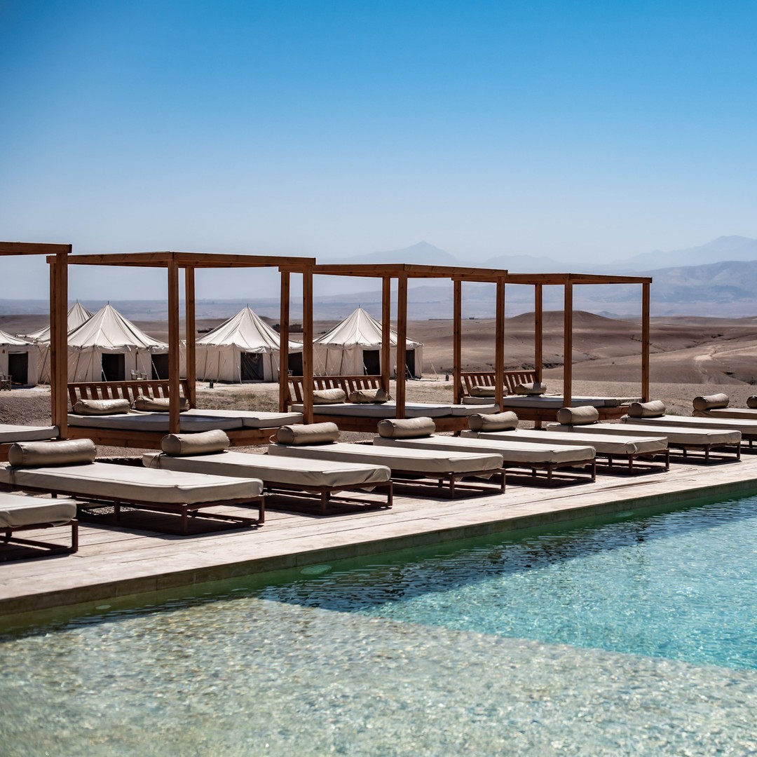 Marrakech : Agafay Desert Inara Camp Pool Day Pass avec déjeuner