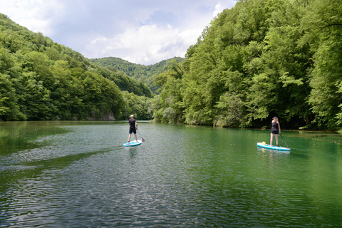 Meio dia de Stand-up Paddle Boarding no Rio Soča