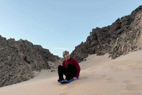 Hurghada: Mount Shaib El Banat Tour with Sandboarding Sand boarding and hiking & camel ride