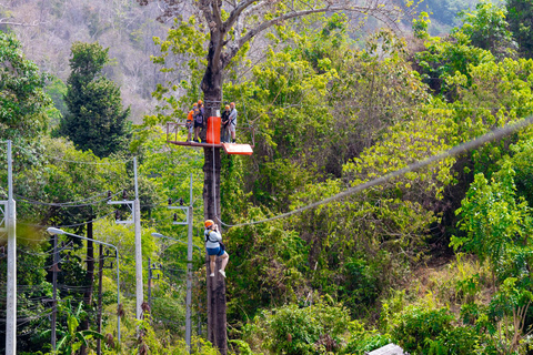 Phuket: Tirolina Volando más Alto que un Halcón con Opción ATVZipline 18 Plataforma y paseo en quad