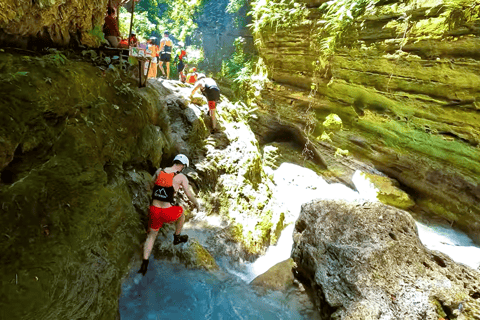 Cebu: Tour di gruppo di Oslob Whaleshark e Canyoneering con pranzo