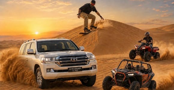 Doha Qatar ATV Quad Bike Buggy Dune Bashing and Sandboarding