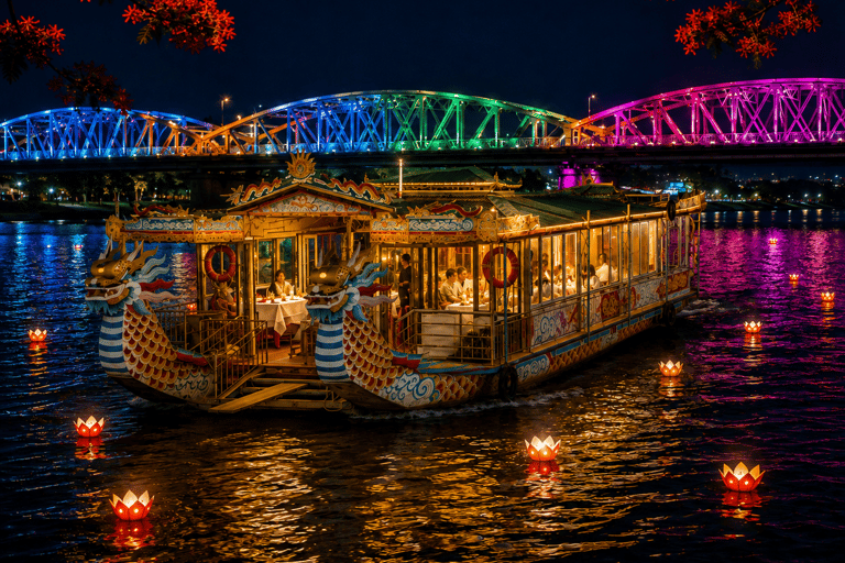 Hue: Perfume River Night Cruise, Ca Hue Music & Lanterns