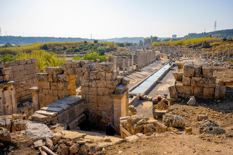 Antalya: Perge Aspendos Side Guided Tour with Waterfall Group Guided Tour without Entrance Tickets
