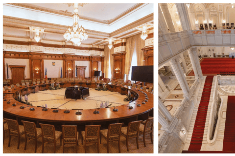 Inside the Romanian Senate at the Palace of Parliament