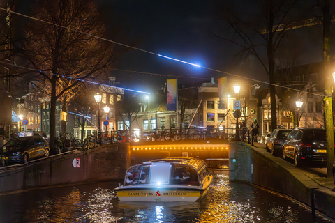 Amsterdam: Cozy Light Festival Cruise with Hot Chocolate